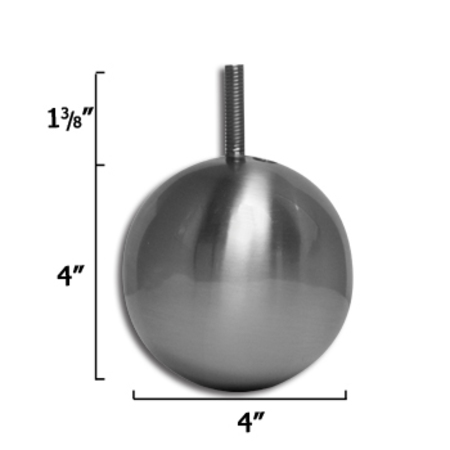 OSBORNE WOOD PRODUCTS 4 x 4 Sphere Vanity Foot in Gun Metal Gray Finish 4917GMG